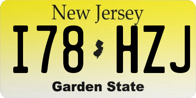 NJ license plate I78HZJ