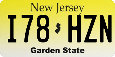 NJ license plate I78HZN