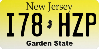 NJ license plate I78HZP