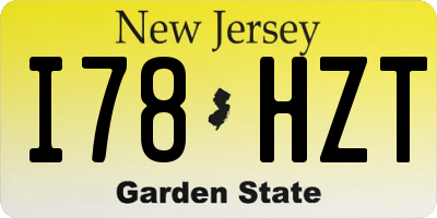 NJ license plate I78HZT