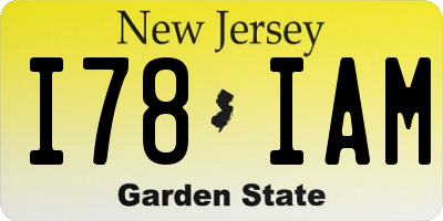 NJ license plate I78IAM