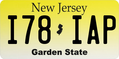 NJ license plate I78IAP