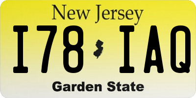 NJ license plate I78IAQ