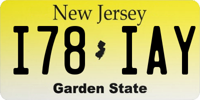 NJ license plate I78IAY