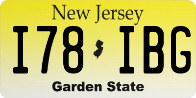 NJ license plate I78IBG