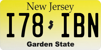 NJ license plate I78IBN