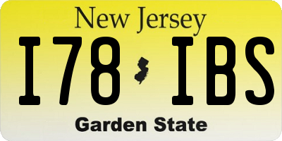 NJ license plate I78IBS