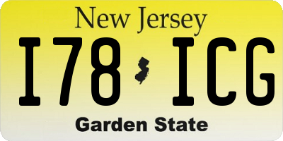 NJ license plate I78ICG