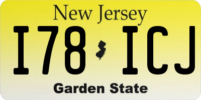 NJ license plate I78ICJ