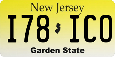 NJ license plate I78ICO