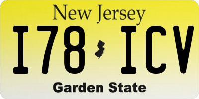 NJ license plate I78ICV