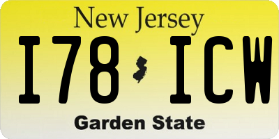 NJ license plate I78ICW