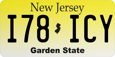 NJ license plate I78ICY