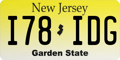 NJ license plate I78IDG