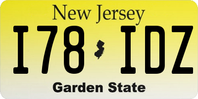 NJ license plate I78IDZ