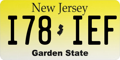 NJ license plate I78IEF