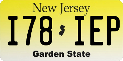 NJ license plate I78IEP