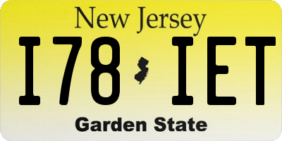 NJ license plate I78IET