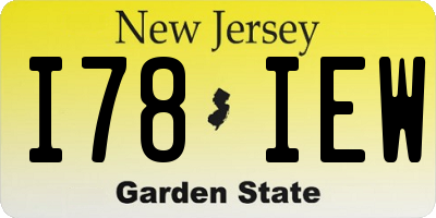 NJ license plate I78IEW