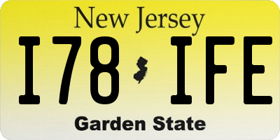 NJ license plate I78IFE