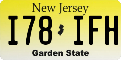 NJ license plate I78IFH