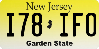 NJ license plate I78IFO