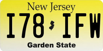 NJ license plate I78IFW