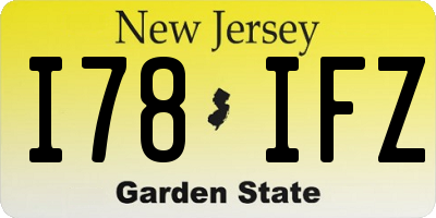 NJ license plate I78IFZ