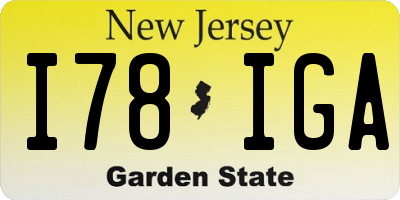 NJ license plate I78IGA