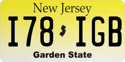 NJ license plate I78IGB