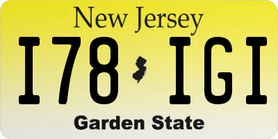 NJ license plate I78IGI