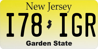 NJ license plate I78IGR