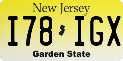 NJ license plate I78IGX