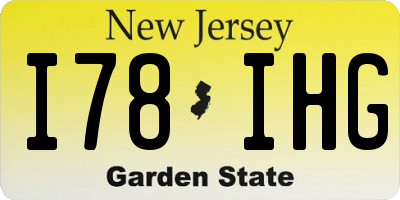 NJ license plate I78IHG