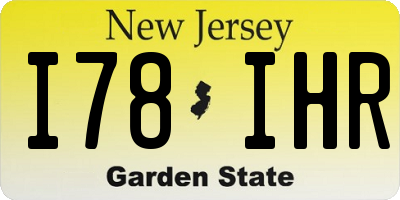 NJ license plate I78IHR