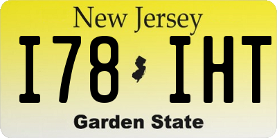 NJ license plate I78IHT