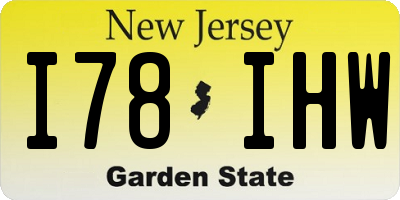 NJ license plate I78IHW