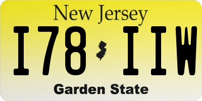 NJ license plate I78IIW