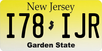 NJ license plate I78IJR