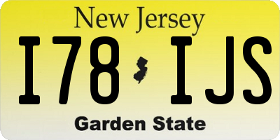 NJ license plate I78IJS