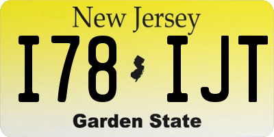 NJ license plate I78IJT