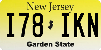 NJ license plate I78IKN