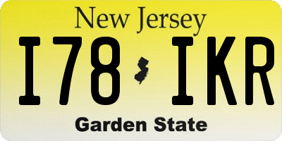 NJ license plate I78IKR