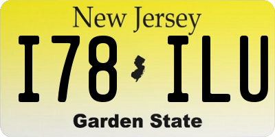 NJ license plate I78ILU