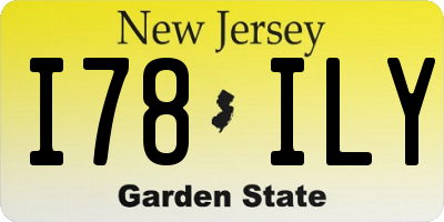 NJ license plate I78ILY