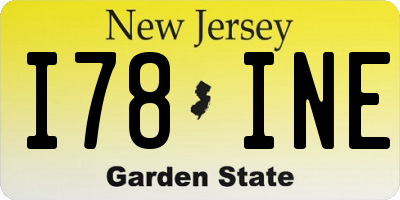 NJ license plate I78INE