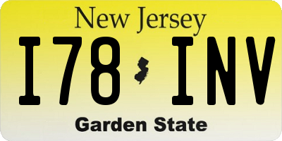 NJ license plate I78INV