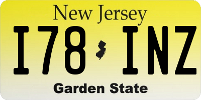 NJ license plate I78INZ