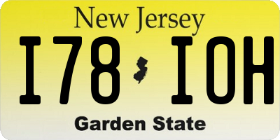 NJ license plate I78IOH