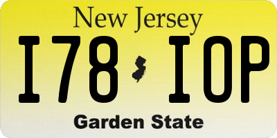 NJ license plate I78IOP